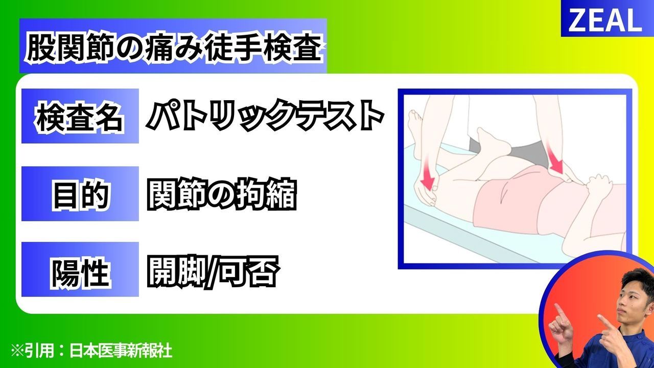 変形性股関節症の検査方法パトリックテスト｜玉野市ジール鍼灸整骨院