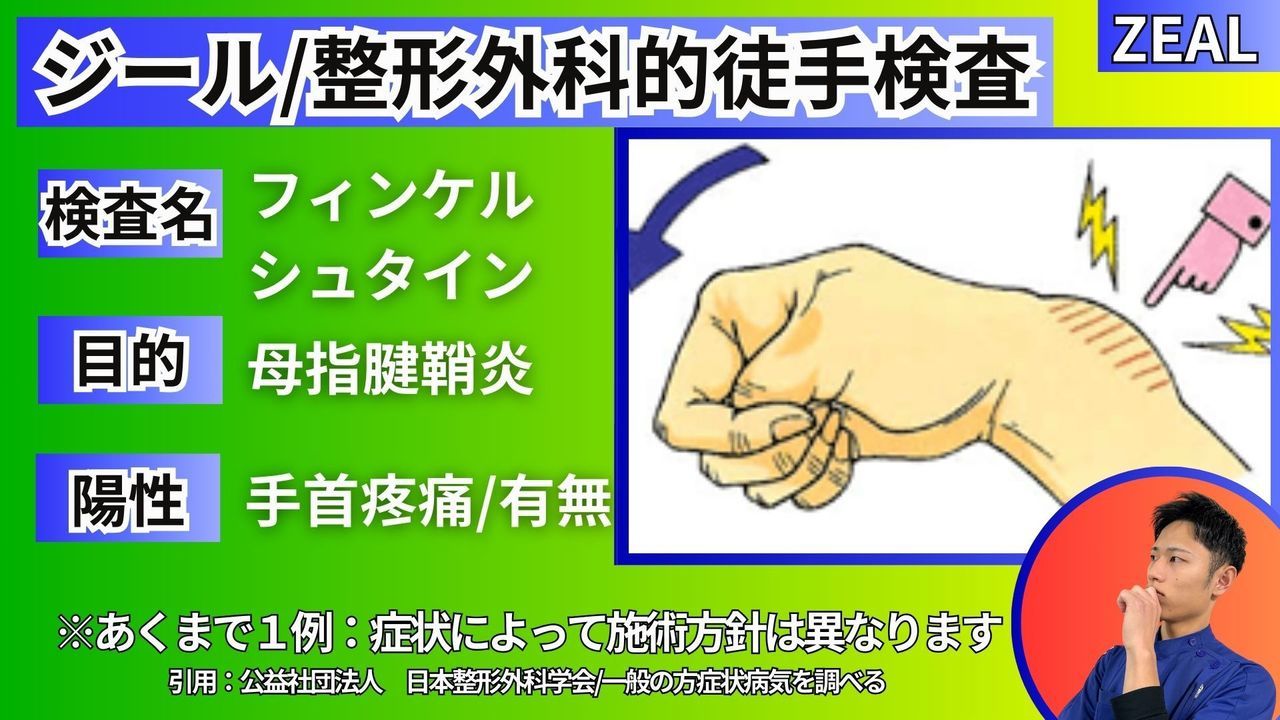 腱鞘炎（ばね指・ドケルバン病）の検査方法｜玉野市ジール鍼灸整骨院